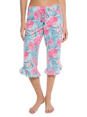 Pj Salvage Tropical Jersey Cropped Pants