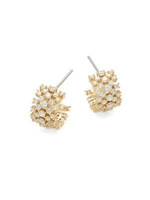 Nadri Goldtone & Crystal Stud Earrings