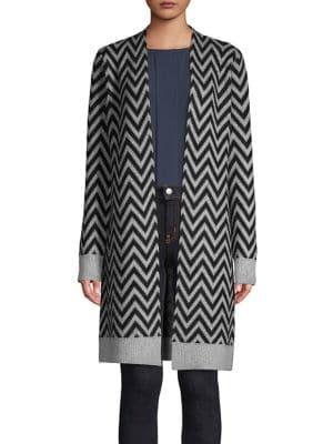 Ply Cashmere Chevron Cashmere Midi Coat