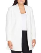 Tahari Arthur S. Levine Plus Collarless Double Weave Topper