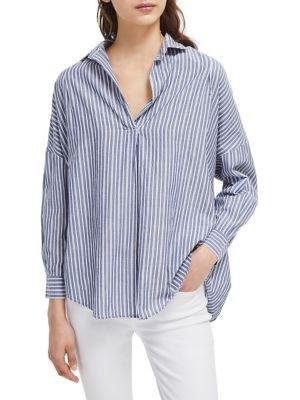 French Connection Tatus Oversized Stripe Cotton Shirt