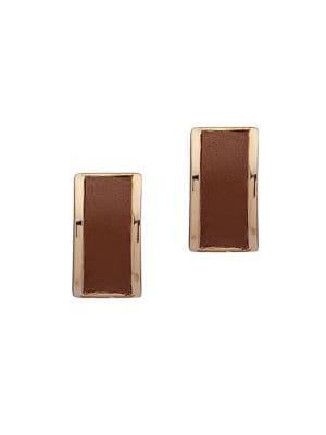 Lauren Ralph Lauren Goldtone & Leather Stud Earrings
