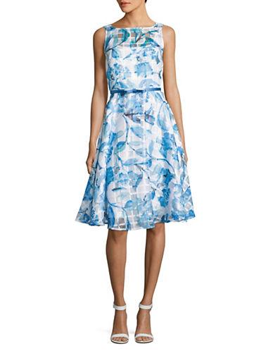 Gabby Skye Floral-printed A-line Lace Dress