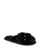 Kensie Embellished Faux Fur Slippers