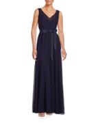 Calvin Klein Belted Chiffon Overly Gown
