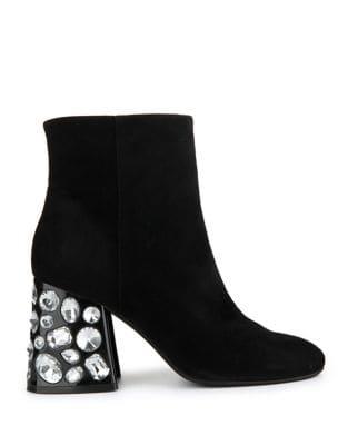 Kenneth Cole New York Rosie Suede Embelished Heel Booties