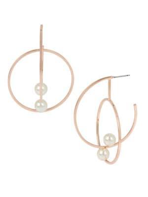 Bcbgeneration Large Rose-goldtone Double Hoop Earrings