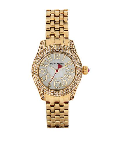 Betsey Johnson Ladies Crystallized Goldtone Watch