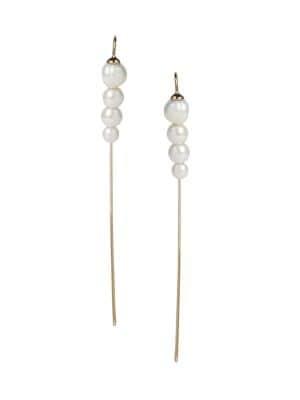 Carolee Eva 8mm Pearl Goldtone Drop Earrings