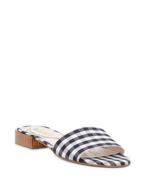 Louise Et Cie Aydia Gingham Print Slides