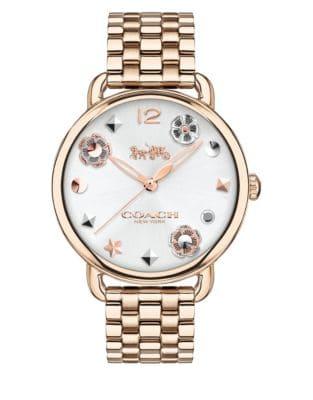 Coach Tatum Yellow Goldtone Delancey Bracelet Watch