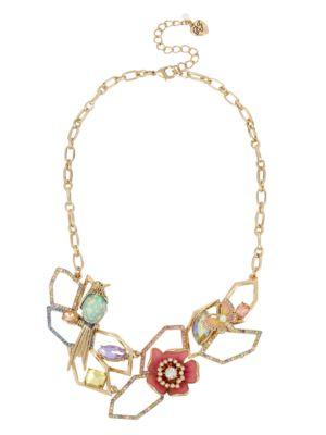 Betsey Johnson Buzz Off Bird & Flower Necklace