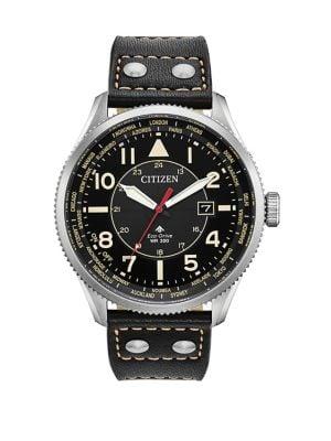 Citizen Promaster Nighthawk Stainless Steel & Leather-strap Watch