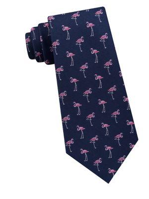 Lord & Taylor The Mens Shop Happy Flamingos Silk Tie