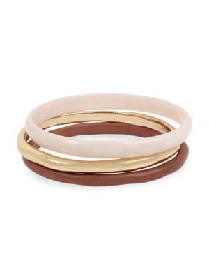 Robert Lee Morris The Goddess Set Of 3 Sculptural Mixed Bangle Bracelets