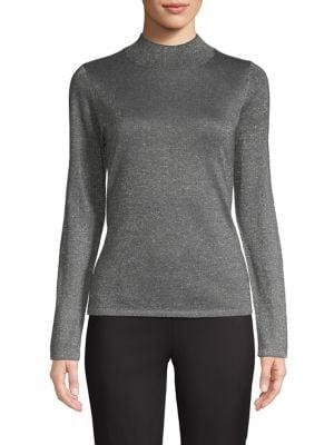 Vince Camuto Metallic Long-sleeve Sweater