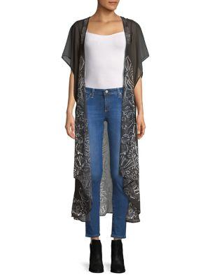 Laundry By Shelli Segal Floral Open-front Kimono