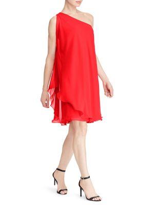 Lauren Ralph Lauren One-shoulder Flounce Dress