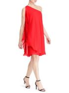 Lauren Ralph Lauren One-shoulder Flounce Dress