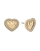 Michael Kors Cubic Zirconia Studded Heart-shaped Earrings