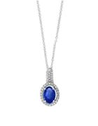 Effy Diamonds, Sapphire And 14k White Gold Oval Pendant Necklace