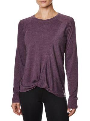 Betsey Johnson Twisted-hem Acid-wash Long-sleeve Tee