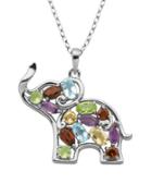 Lord & Taylor Multi-stone Elephant Pendant Necklace