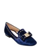 Cole Haan Tali Bow Studded Velvet Loafers