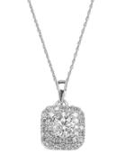 Lord & Taylor 14 Kt. White Gold And Diamond Pendant Necklace
