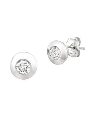 Morris & David 14k White Gold & Diamond Round Stud Earrings