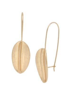 Robert Lee Morris The Goddess Sculptural Leaf Long Drop Earrings