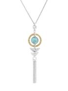 Lucky Brand Land And Sea Faux Pearl And Crystal Reversible Fish Pendant Necklace