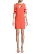Trina Turk Ruffle Cold-shoulder Sheath Dress