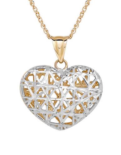 Lord & Taylor 14k Yellow-gold Filigree Heart Pendant Necklace