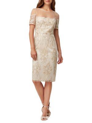 Tahari Arthur S. Levine Embroidered Sheath Dress
