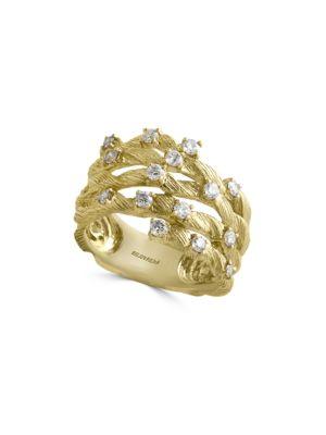 Effy D Oro 14k Yellow Gold And Diamond-accented Ring