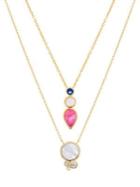 Lord & Taylor Goldplated And Druzy Stone Layered Necklace