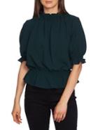 1.state Textured Ruffle Mockneck Top