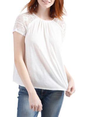 Lucky Brand Lace Short-sleeve Top