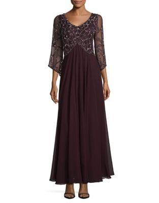 J Kara Embellished Empire Gown
