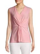 Donna Karan Knotted Front Stretch Top