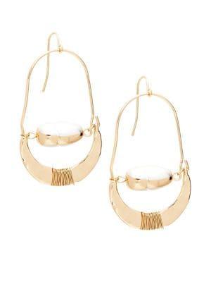Design Lab 2-pair Goldtone Faux-pearl Drop Earrings