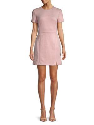 French Connection Short-sleeve Faux-suede Sheath Dress