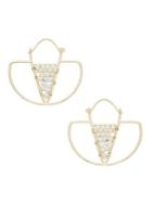 Design Lab Goldtone Beaded Crescent Drop Earrings