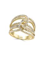 Effy Pave Diamond & Yellow Gold Multi-band Ring