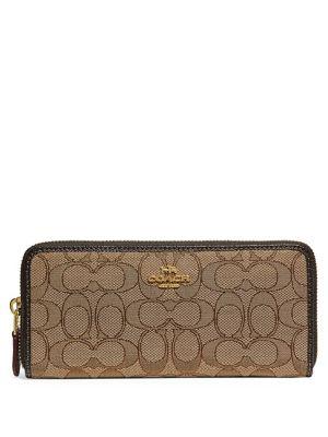 Coach Signature Jacquard Boxed Slim Accordion Zip Wallet