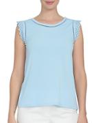 Cece By Cynthia Steffe Solid Sleeveless Cutout Top