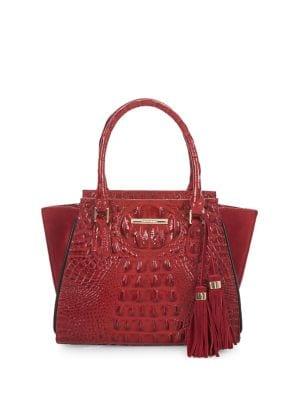 Brahmin Mini Priscilla Suede And Leather Satchel