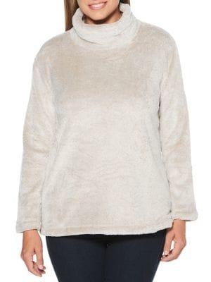 Rafaella Faux Fur Long-sleeve Sweater