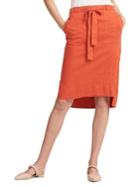 Donna Karan New York Terra Tie Waist Linen Knee-length Skirt